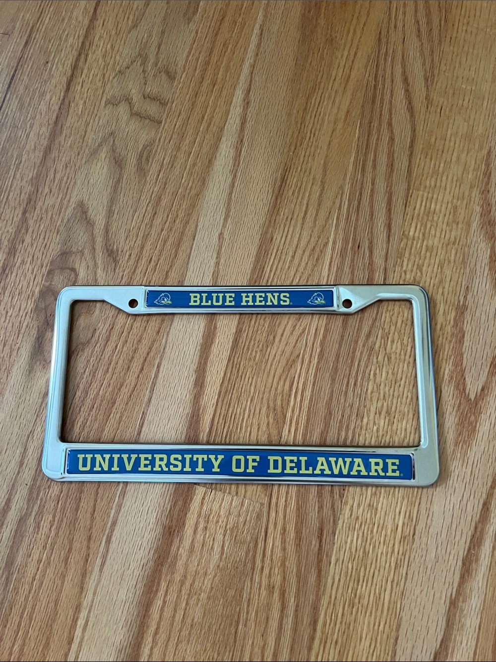 University of Delaware Blue Hens License Plate Frame - Silver/Blue
